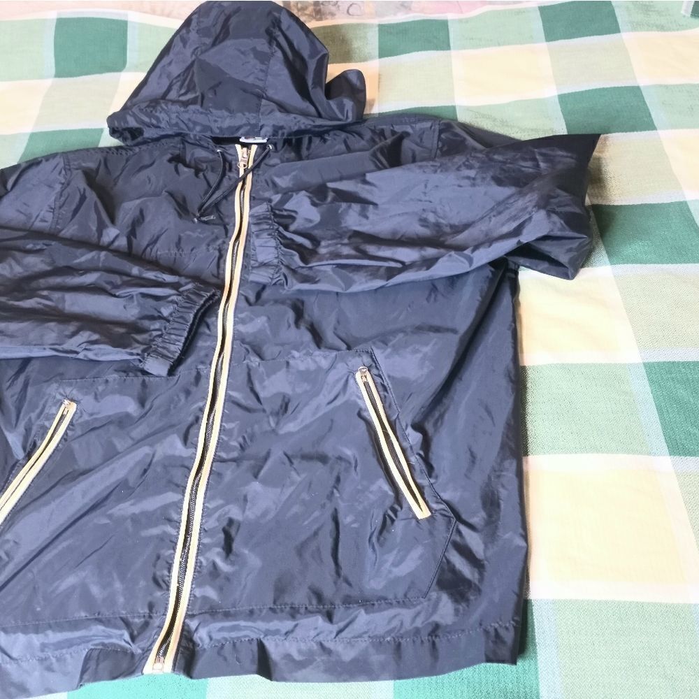 Energy Zone 14W/16W( 1X )Windbreaker Lined Hooded Black Women's Jacket